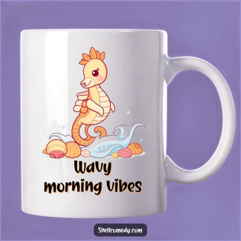 Funny Seahorse Wave Mug: Hilarious Ocean Rider Gift for Sea Lovers