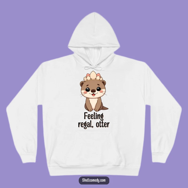 Funny Otter Cub Seashell Crown Hoodie: Cozy Proud Apparel Gift