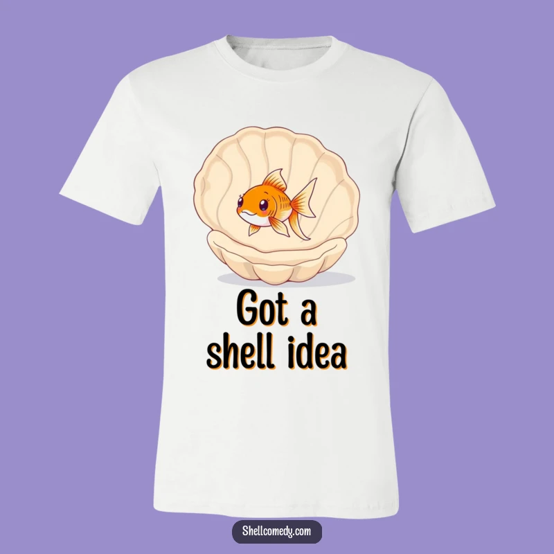 Funny Goldfish Seashell T-Shirt: Hilarious Ocean Explorer Tee, Perfect Funny Gift