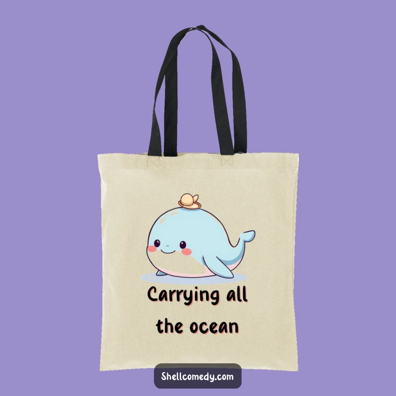 Funny Whale Shell Tote Bag: Carry Your Day with Ocean Charm Funny Gift